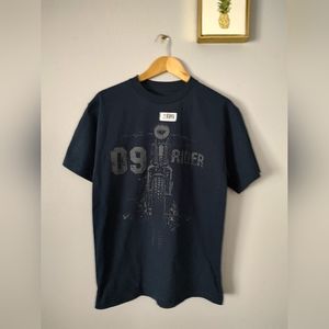 Shirt graphic size Medium  SUNA color Blue Short Sleeve New Unisex 100% new